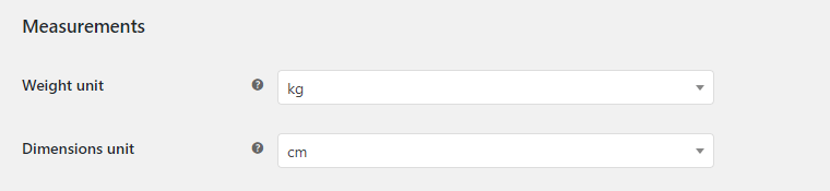 Screenshot showing how to change WooCommerce Measurements units in your store