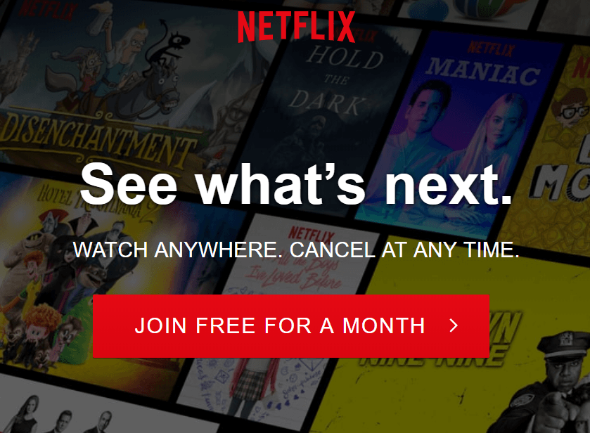 Netflix Free Trial Example
