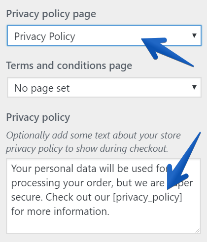 WordPress Customizer Privacy Policy Link Text Settings