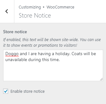 Add a Custom Site Banner or Store Notice with the WordPress Customizer