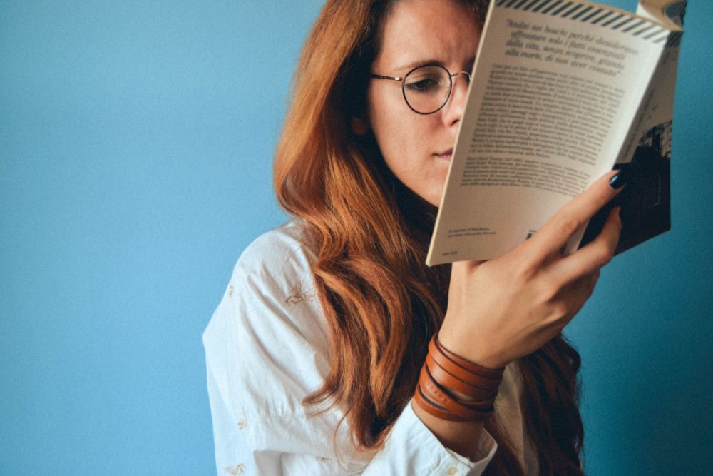 Woman reading book