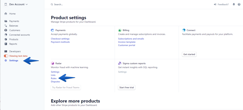 Finding the Stripe Radar Rules