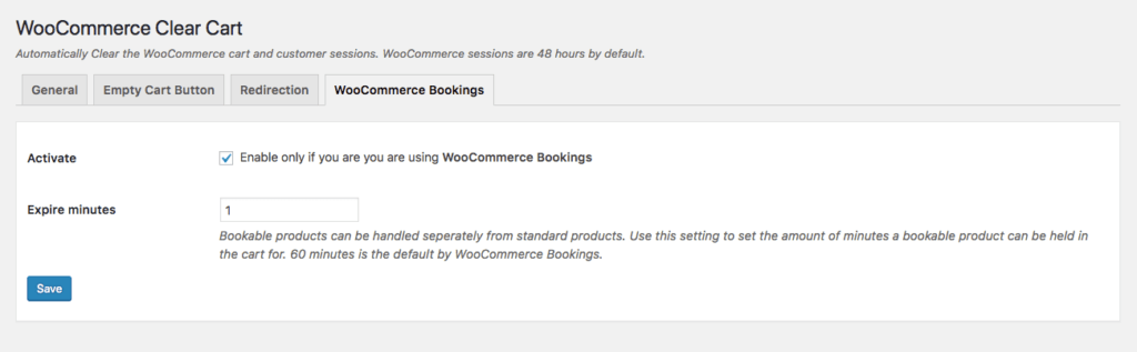 WooCommerce Bookings Clear Cart After Specific Time